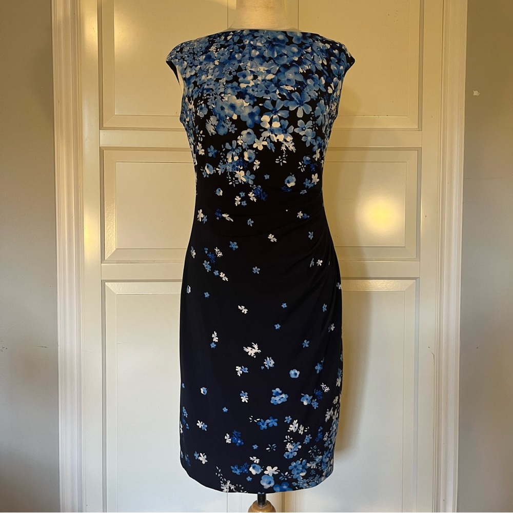 Ralph Lauren Semi Formal Blue Floral Dress